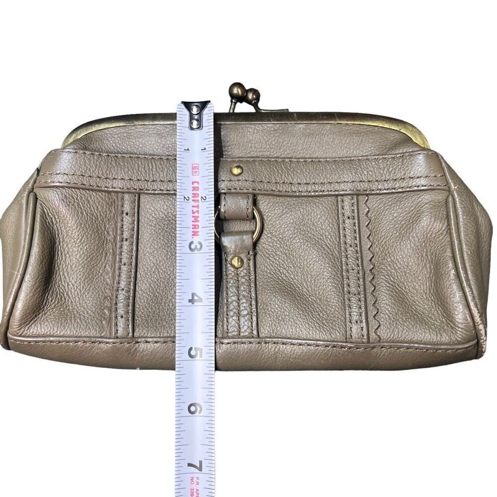 Banana Republic Women’s Olive Green Leather Texture Clutch Bag wallet